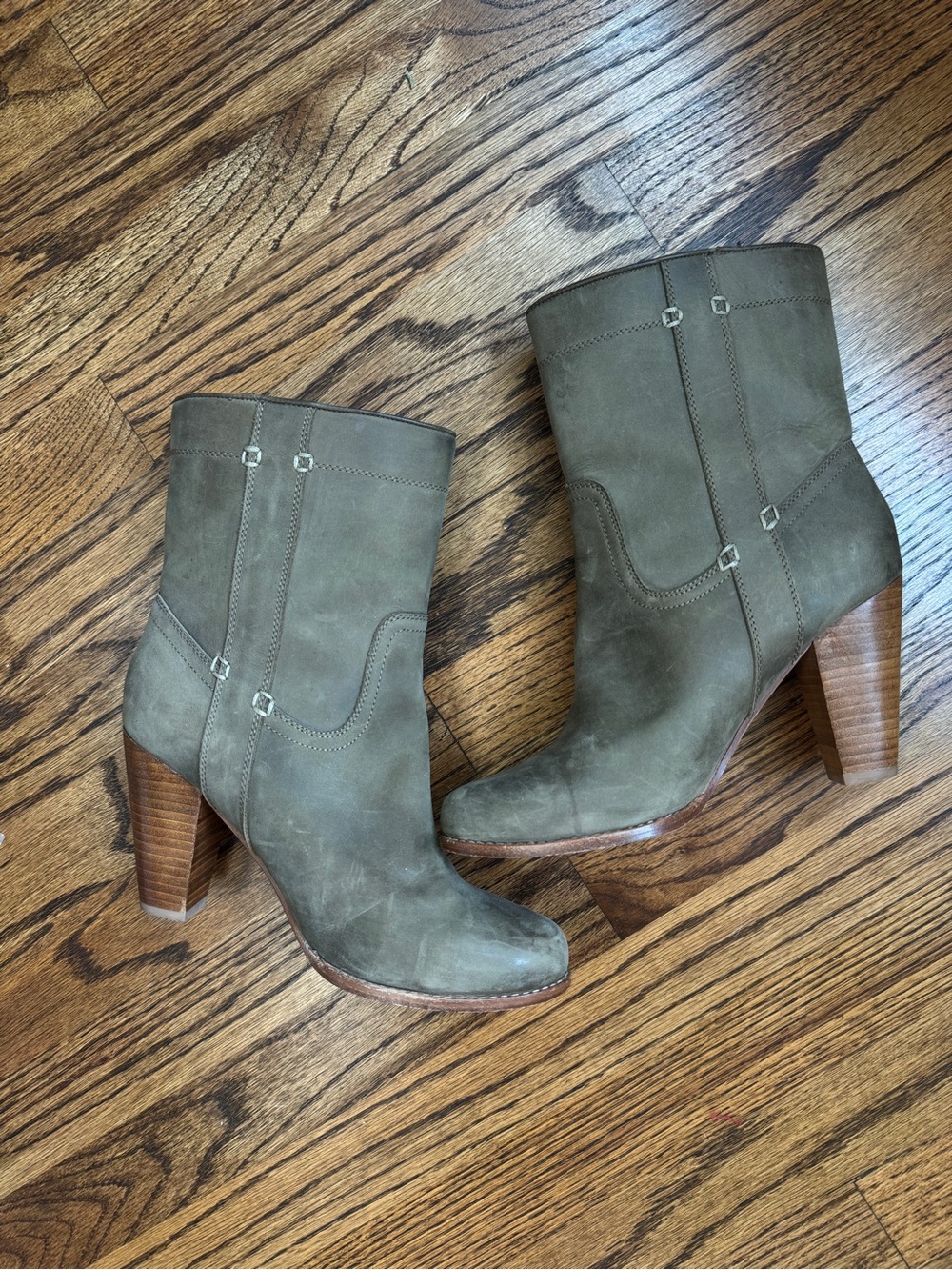 Joie Suede Mid Calf Boots Women’s 8.5 Olive Green